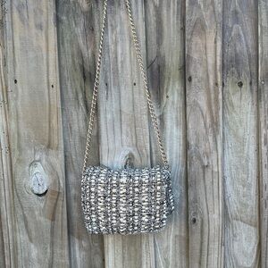Zara Tweed Chain Shoulder Bag
